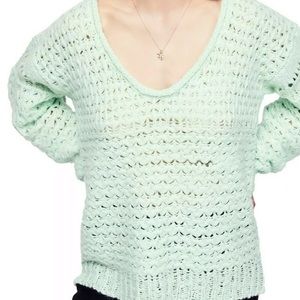 Free People Mint Green Knit Sweater